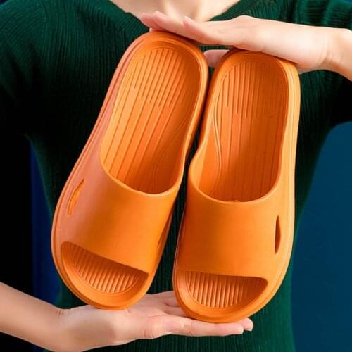 Summer Concise Home Supermarket Hotel Women Men Solid Color Lazy Shoes EVA Slippers Super Soft Comfortable Couple Lovers Sandals