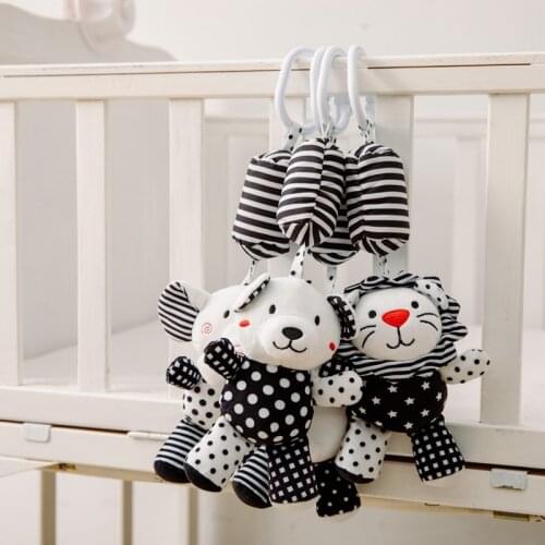 1pc Baby Crib Mobiles Rattles Toys Bed Bell Stripes Cartoon Animals Stroller Toys Baby Hanging Bell Toys Gifts for 0-12 Month