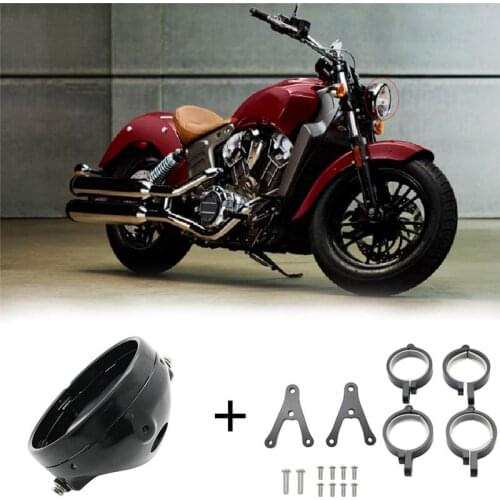 Motorcycle Motorbike Parts 7 inch Headlamp Headlight Housing Mount Bracket Fork Head Lamp Holder for Cafe Racer Honda Harley