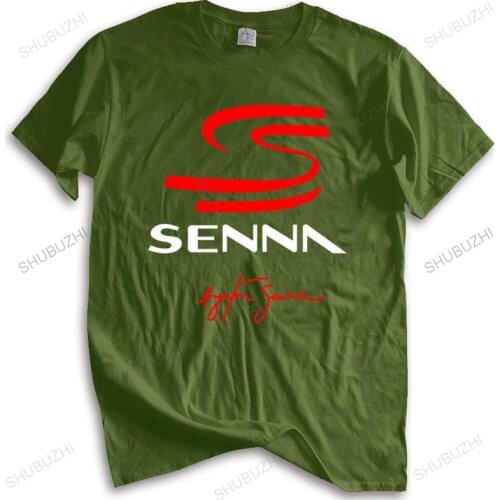 Mens summer cotton tshirt loose tops Summer Style Ayrton Senna Brazilian Car Racer Legend unisex t-shirt teenagers cool tops