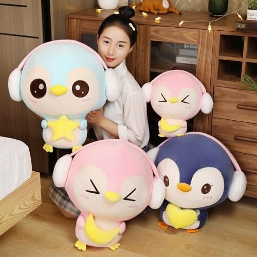 New Soft Heartbeat Penguin Plush Toy Animal Doll Toy Cartoon Pillow Child Girlfriend Birthday Gift 20/38/55CM