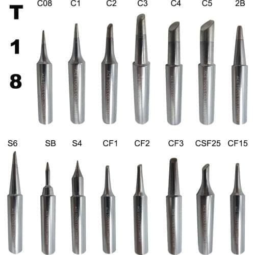 T18 Seris Soldering Tips Fit HAKKO FX-888 FX-888D FX-8801 FX-600 Lead Free Iron Nozzle Welding Handle Pencil Bit