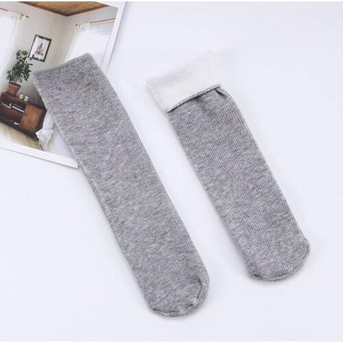 Socks Winter Warm Women Colored Cotton Plus Velvet Thickening Socks Breathable and Sweat-absorbing Fashion Mid Sock Women Socks