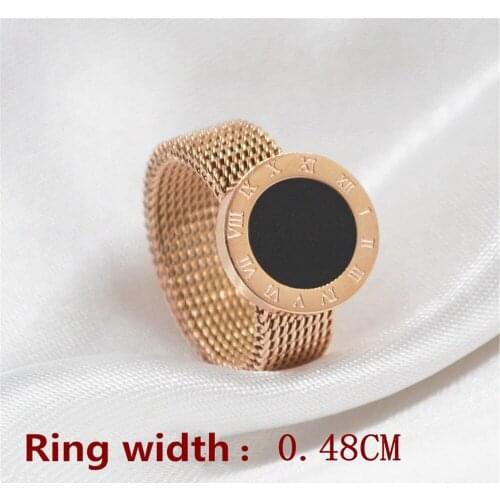 New arrivals Rose Gold color Titanium Steel Roman Numerals woven mesh cheap ring Drop shipping Holiday gift