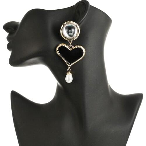 New Alloy Love Pendant Pearl Earrings Hot Selling Wedding Engagement Earrings Jewelry Gift for Women