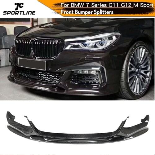 Front Bumper Lip Spoiler Splitters For BMW 7 Series G11 G12 M Sport Sedan 2014 - 2018 Carbon Fiber / FRP