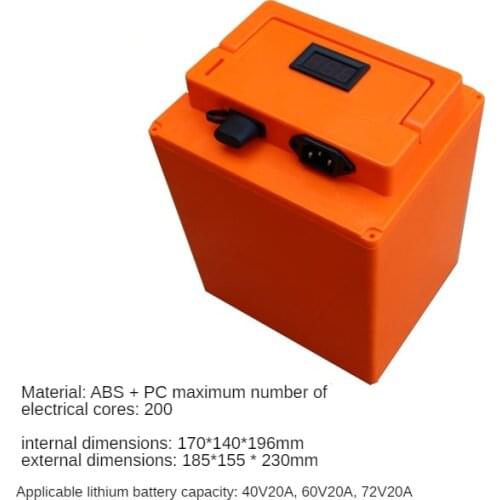 12V 24V 48V 60V 72V 20A 30A Li-ion LiFepo4 Lithium Battery Box 18650 Li-ion Battery Pack Plastic Case Electric Bicycle E-bike