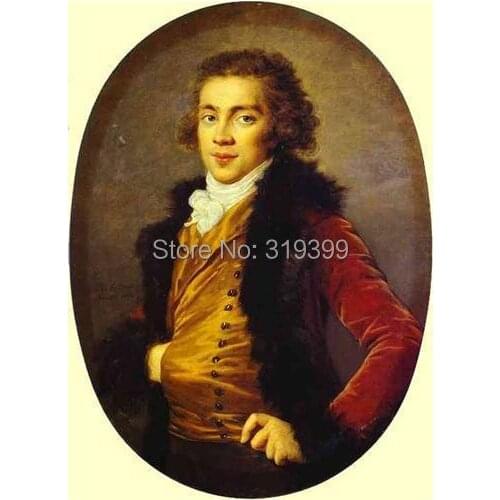 Portrait-of-baron-grigory-alexandrovich-stroganoff-1793 by Louise Elisabeth Vigee Le Brun, ,oil painting,handmade oil painting