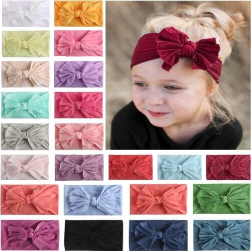 21 Colors Baby Headband Turban Knotted Baby Hair Accessories for Newborn Toddler Children Baby Turban Band Baby Nylon Head Band