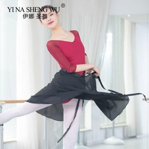 Professional Adults Middle Long Chiffon Ballet Skirts Tutu Women Lyrical Soft Lace Up Ballet Dress Ballerina Dance Costumes Wear