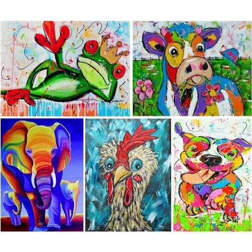 Sale cartoon 5D diamond painting color animal Painted girl 3d diamond embroidery full square rhinestone mosaic