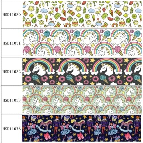 22MM 25MM 38MM 50MM 75mm Printed Pattern on Grosgrain Ribbon for diy ribbon