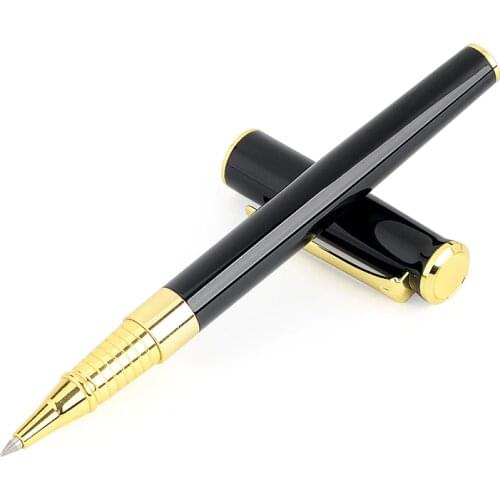 Luxury Metal Roller Ball Pen 0.5mm Black White Red Gold Clip Office Business Writing Ballpoint Pens Gifts Stationery Supplies