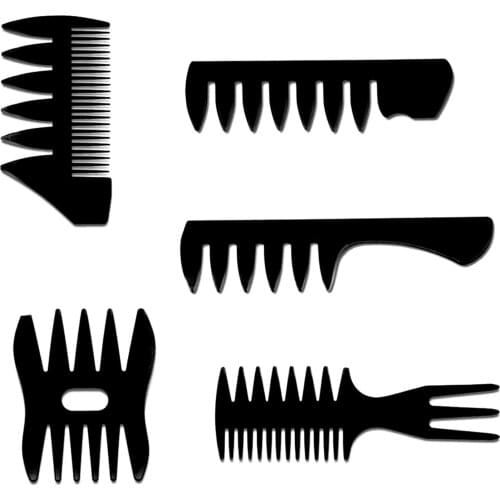 5pcs/Lot Double Side Tooth Combs Fish Bone Shape Hair Brush Wide Tooth Head Comb Barber Hair Dyeing Cutting Hairstyling Comb