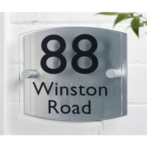 Customized Modern Acrylic & Aluminium House Sign Number Street Name Plaque