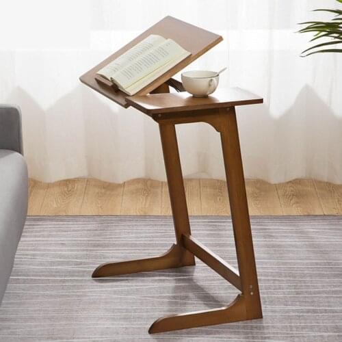 Adjustable Tabletop Laptop Table Study Desk for Sofa Bed Side Study Reading Breakfast Table Solid Bamboo Portable Table