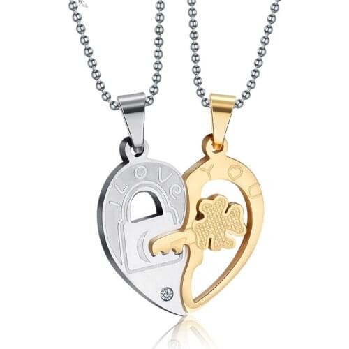 Tassina Heart Lucky Clover 316L Titanium Steel Couple Necklace Pendant 60M Wholesales Fashion Jewelry For Lovers TACN-038