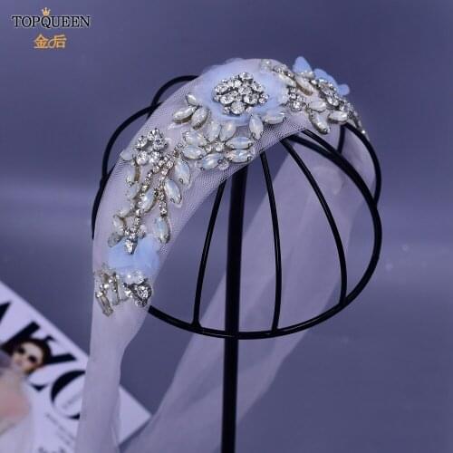 TOPQUEEN WS419 Bride Headdresses Bridal Hair Accessories Blue Flower Fashion Women Girls Summer Bohemian Hair Bands Headbands