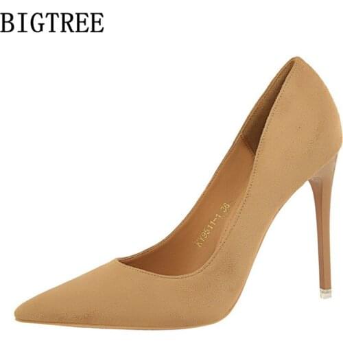 Women High Heels Moccasin Pumps Women Shoes Fetish High Heels Dress Shoes Women Bigtree Shoes Sexy Heels Chaussures Femme Buty