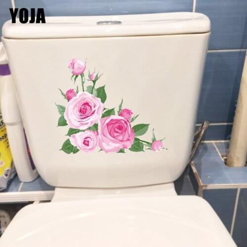 YOJA 25×21.6CM Gorgeous Rose Flower Branch Bedroom Wall Stickers Mural Romantic Toilet Decoration T1-3060