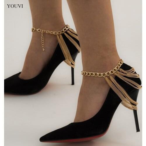 YOUVI Multi Tassel Chain Beach Tassels Anklet for Women Chain Turkish Anklets Bracelet Barefoot Sandal Foot Shoes Jewelry Charm