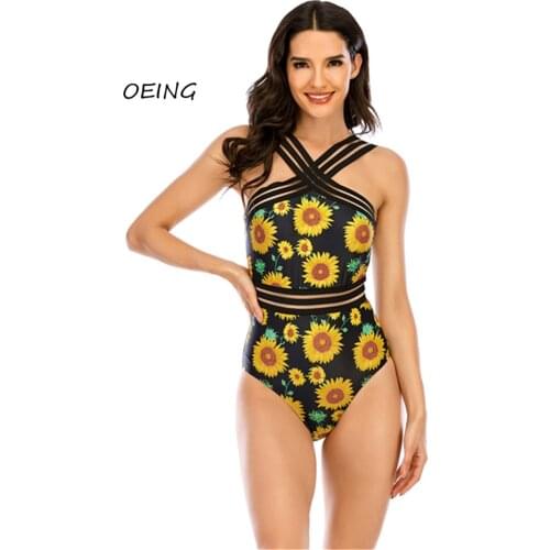 Plus Size Print Vintage Sexy Jump Suit for Women Bathing Suit Women Bikini Set 2021 Swimming Suit for Women