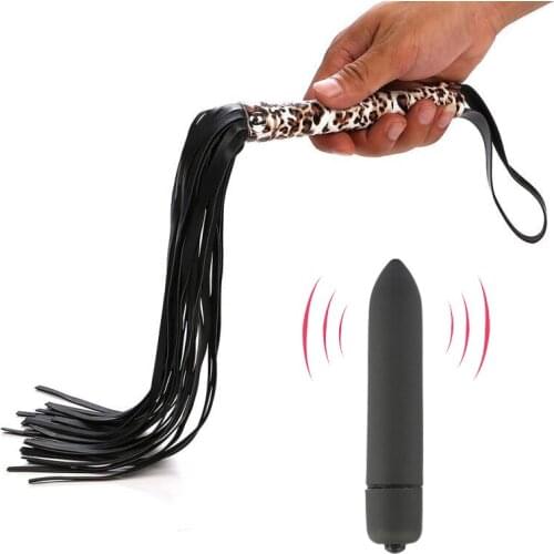 10 Speed Clitoris Stimulator Bullet Vibrator Female Masturbator Leather Whip Spanking Anus Flirting Erotic Sex Toys for Couples