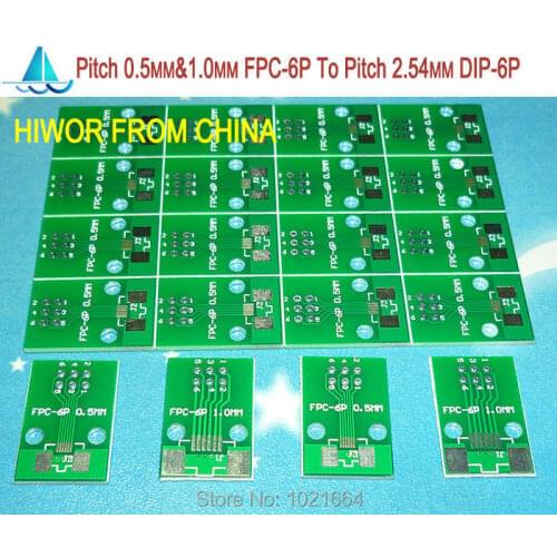 20pcs/lot Pitch 0.5MM & 1.0MM FPC-6P 6P FPC To Pitch 2.54MM DIP6 FPC Adapter To DIP PCB Pinboard SMD Converter
