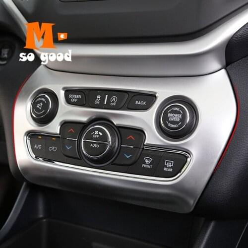 2014 2015 2016 2017 2018 For Jeep Cherokee KL Car ABS Plastic Chrome Air Conditioner Switch Panel Frame Cover Trim Accessories