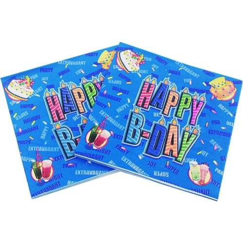 33x33cm 20Napkins/lot Color Printed Napkin Birthday Paper for DIY Birthday Wedding Party Paper Towel Decoration