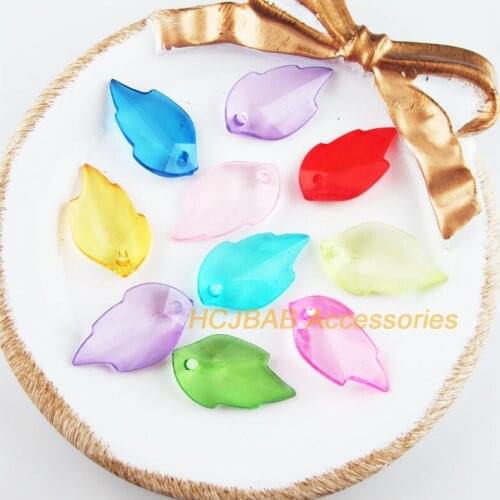 50 New Tail Of Animals Charms Leaves Mixed Acrylic Pendants 14x23mm