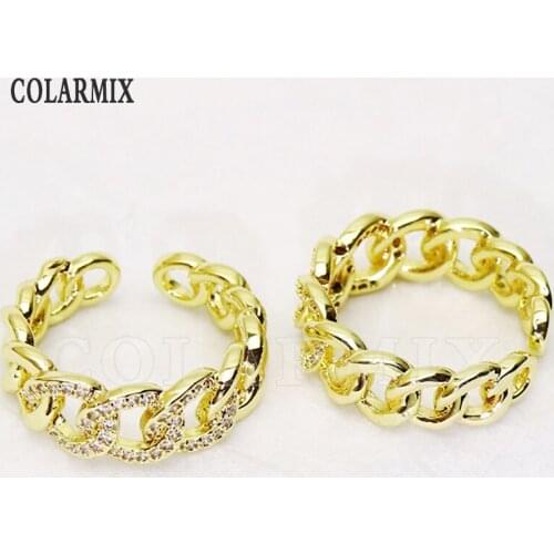 8 Pcs Zirconia Metal Rings Gold Color Zircon Geometric Jewelry Rings Jewelry Rings Gift for Women Jewelry Gift 8300