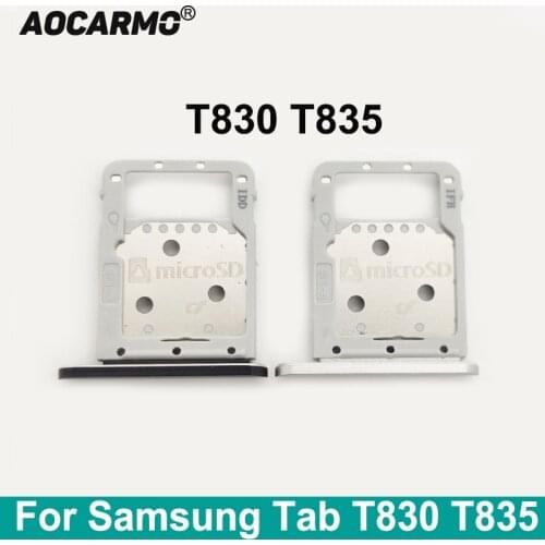 Aocarmo For Samsung Galaxy Tab S4 T830 T835 SIM Card Holder Reader Sim Tray Slot With Cover Replacement Part