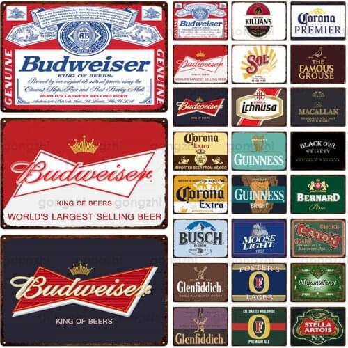 Brand Bee Wine Tin Sign Retro Metal Decorative Wall Sign Bar Cafe Garage Walll Plate Poster Art Board Painting Decor Plaques