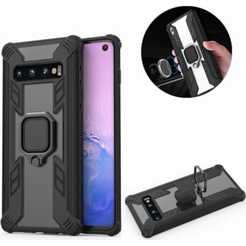 For Samsung Galaxy S10 S20 Plus S10E Case Magnetic Ring Clear Armor Case for A10 A20 A30 A50 M10 M20 M30 Shockproof Holder Cases