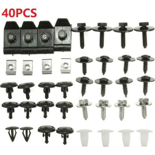 40 PCS Universal Car Clips Trim Mountings Retainer Fastener Screws Repair Components Nuts