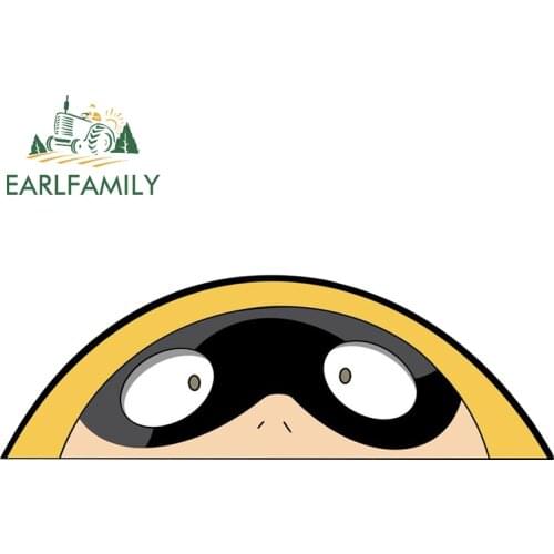 EARLFAMILY 13cm x 4.5cm For My Hero Academia Fatgum Peeker Car Stickers Occlusion Scratch Decal Refrigerator Decoration