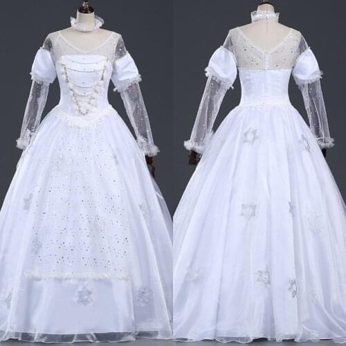 Alice Wonder Place Cosplay White Queen Costume Adult Women Wedding Princess Dress Fancy Halloween Carnival Ball Gown