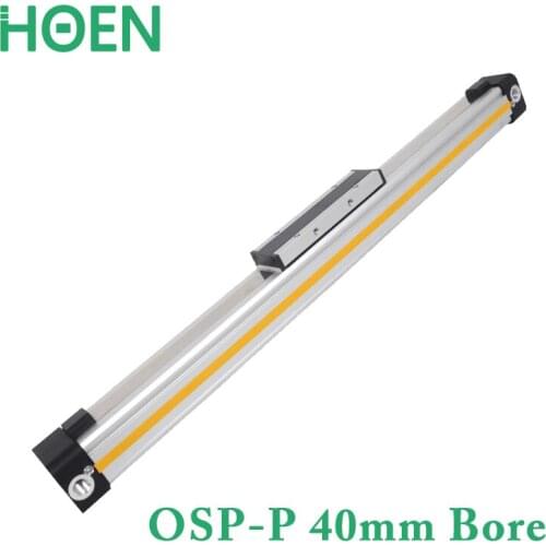 OSP-P Series OSP-P40mm Bore Pneumatic Rodless Cylinder OSP-P40-100 OSP-P40-200 OSP-P40-300 Cylinder Long Travel With Guide Rail