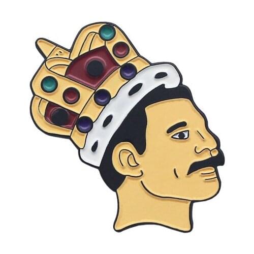 Freddie Mercury Enamel Pin Queen Brooch LGBTQ Badge Brian May Brooch Bohemian Rhapsody Fans gift Jewelry