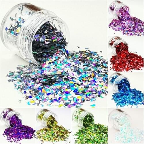 Paillette Moon Shape Holographic Laser 3MM Glitter Nail Art Decoration Body Glitter Makeup Face Paint Henna Handwork DIY 8g