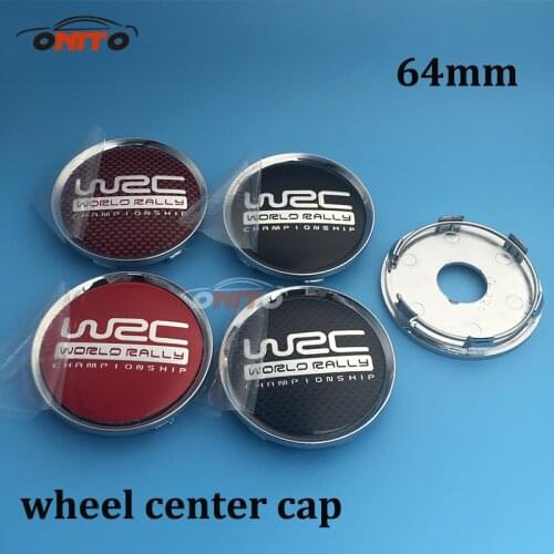 Good quality 4pcs/set 64mm Wheel Dust-proof emblem covers Car wheel Emblem Badge car styling for WRC logo auto accessories