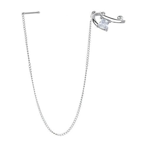 Lovablegirls New 2021 1 Pair Gothic Geometric Lightning Ear Line For Women Girl Ear Clips Long Tassel Earrings