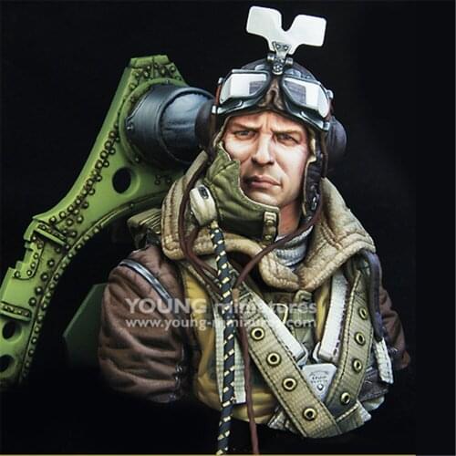 1/10 Resin Bust Model British Pilots of WWII Assembling Model Figure Resin Kit Bust Colorless Model Self-Assembled Toys