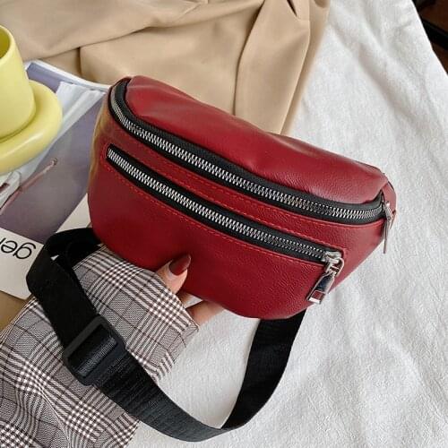 Fashion Waist Bag Luxury Leather Small Crossbody Chest Bag Female Fanny Packs Casual Travel Belt Bag Simple Banana Purse