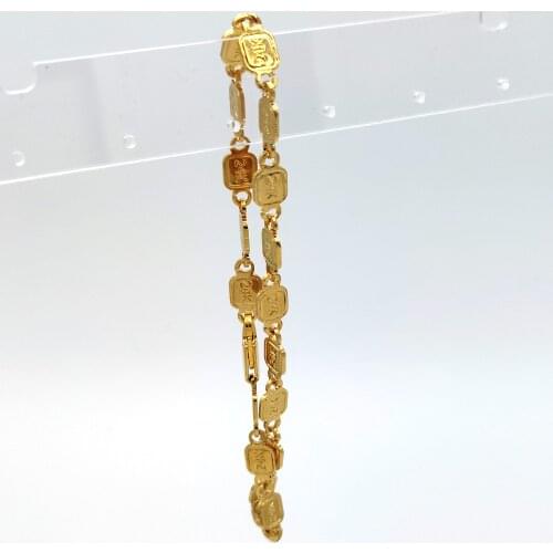 NEW 24 k Stamp connect link Bracelet Anklet Gold GF Yellow Ankle Jewllery Foot Women Girls Beach big small Size Freedom
