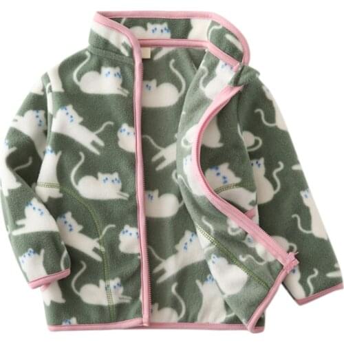 Autumn Childrens Warm jacket Baby Boys Girls Infant Cute Cartoon Printing Tops Coats Fleece Warm Clothing куртка для девочки