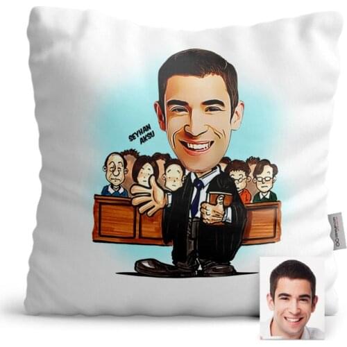 Personalized Attorney Cartoon Satin Pillow-5