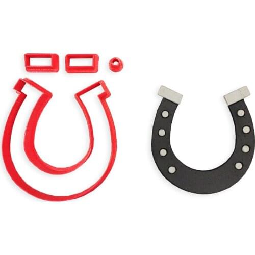 Horseshoe Horse Head Stick and Rider Cake Cupcake Fondant Cover Top Decorating 3D Printed Baking Tools Cookie Cutter