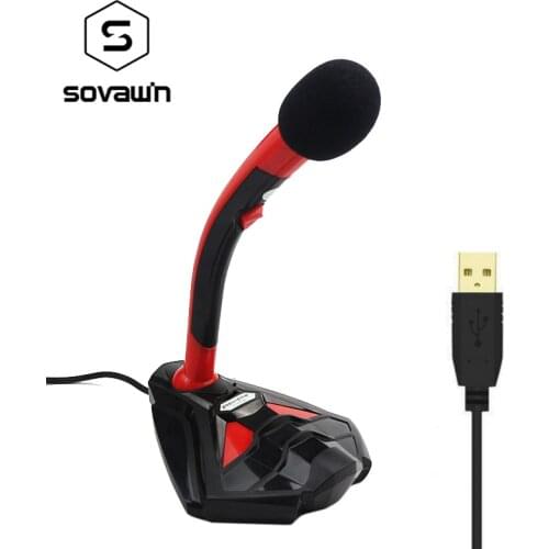 Professional Karaoke Portable Studio PC USB Microphone for Computer with Volume Adjust Power Button 140cm Wired Mic LED Clear HD